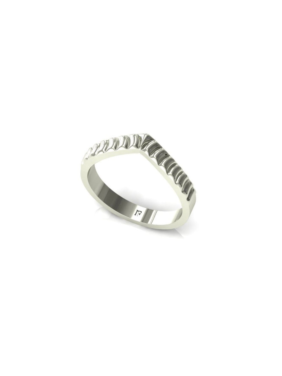 Golden Wing skinny ring, sterling silver