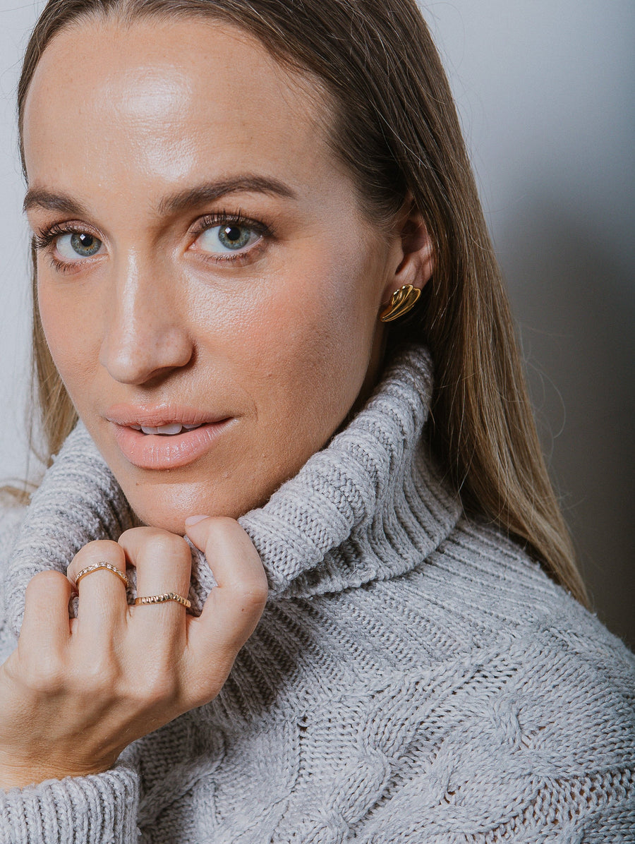 Shell fragment earrings.